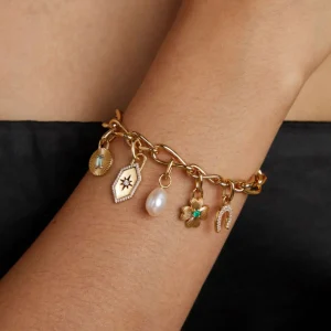 Pearl Talisman Charm in Gold