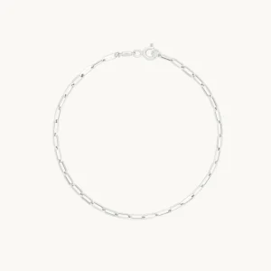 Piccadilly Chain Bracelet in Solid White Gold