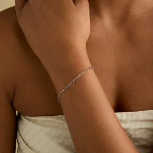 Piccadilly Chain Bracelet in Solid White Gold