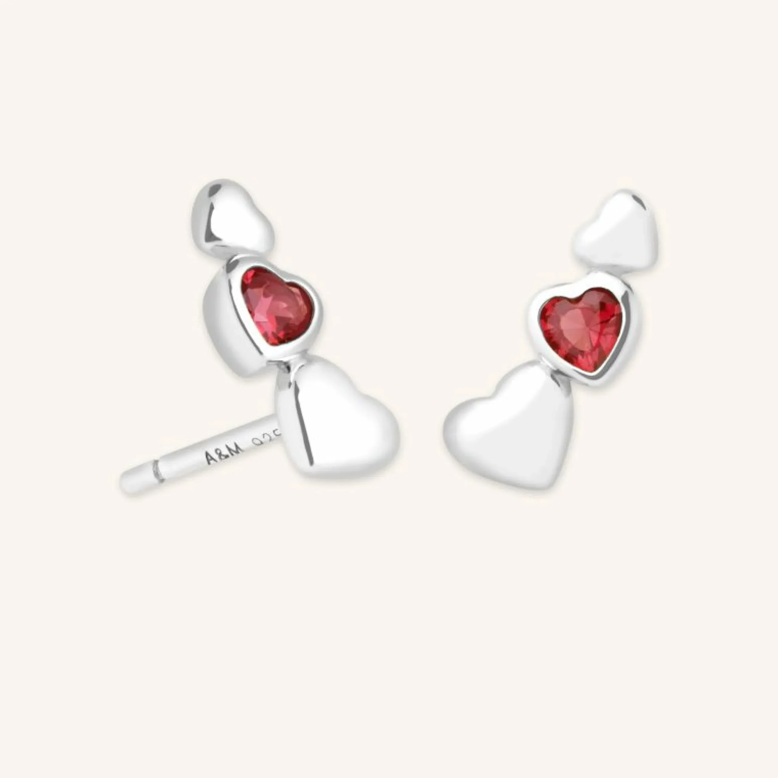red_heart_climber_studs_i_0.webp Red Heart Climber Studs in Silver