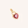 Red Heart Talisman Charm in Gold
