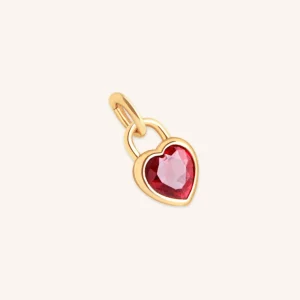 Red Heart Talisman Charm in Gold