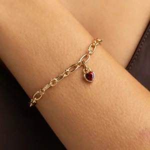 Red Heart Talisman Charm in Gold