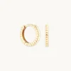 Ridged Huggies in Solid Gold