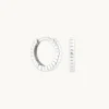 Ridged Huggies in Solid White Gold