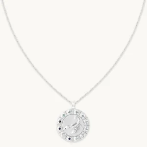 Scorpio Bold Zodiac Pendant Necklace in Silver