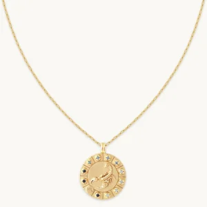 Scorpio Bold Zodiac Pendant Necklace in Gold