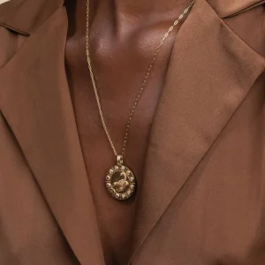 Scorpio Bold Zodiac Pendant Necklace in Gold