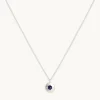 September Sapphire Birthstone Necklace in Solid White Gold