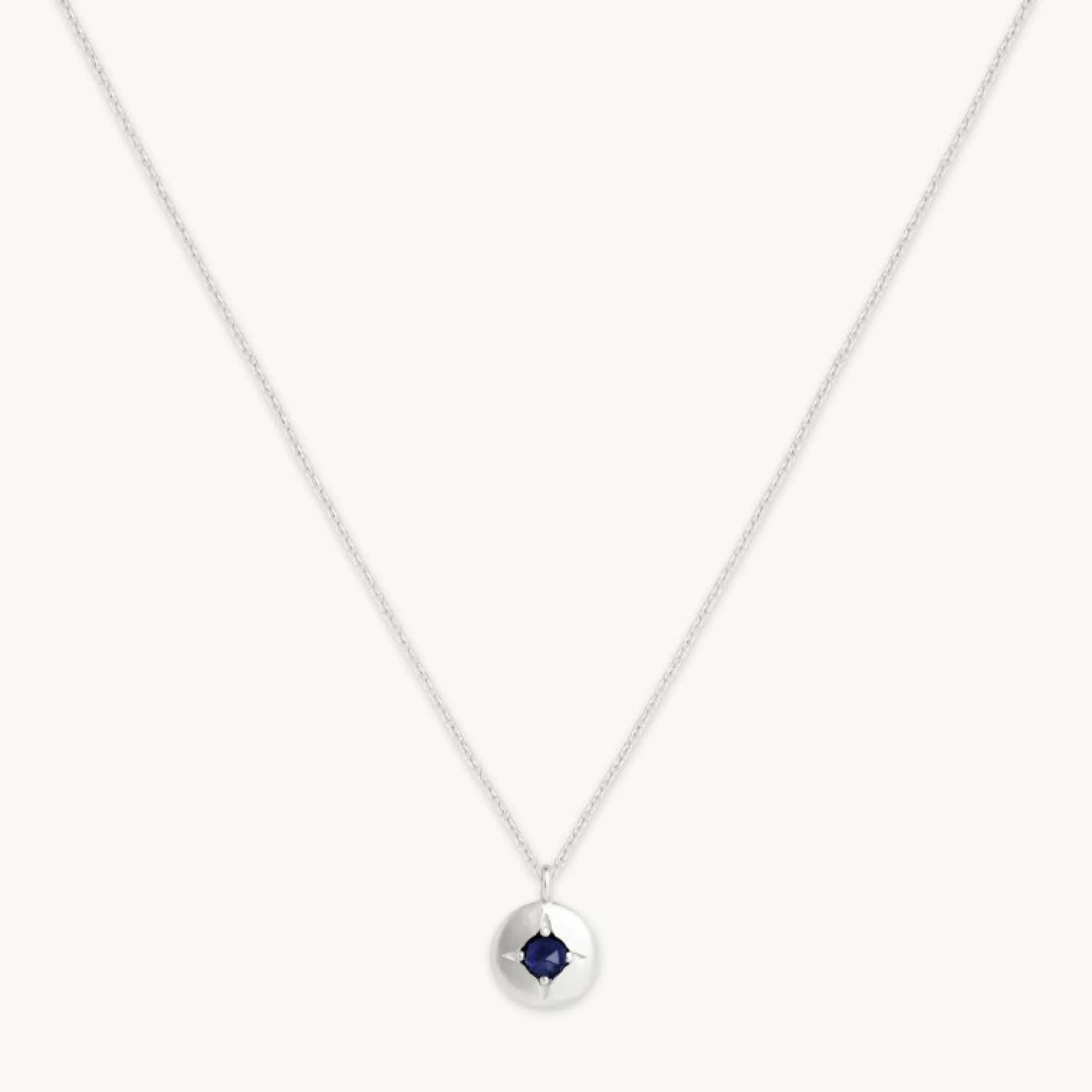 september_sapphire_births_0-3.webp September Sapphire Birthstone Necklace in Solid White Gold