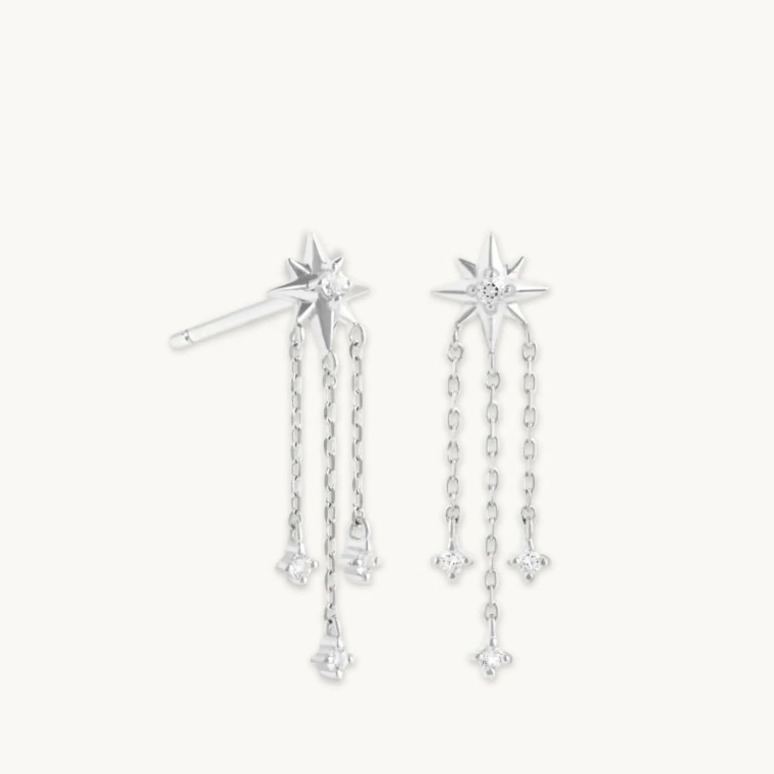 shooting_star_chain_drop__0-1.webp Shooting Star Chain Drop Studs in Solid White Gold