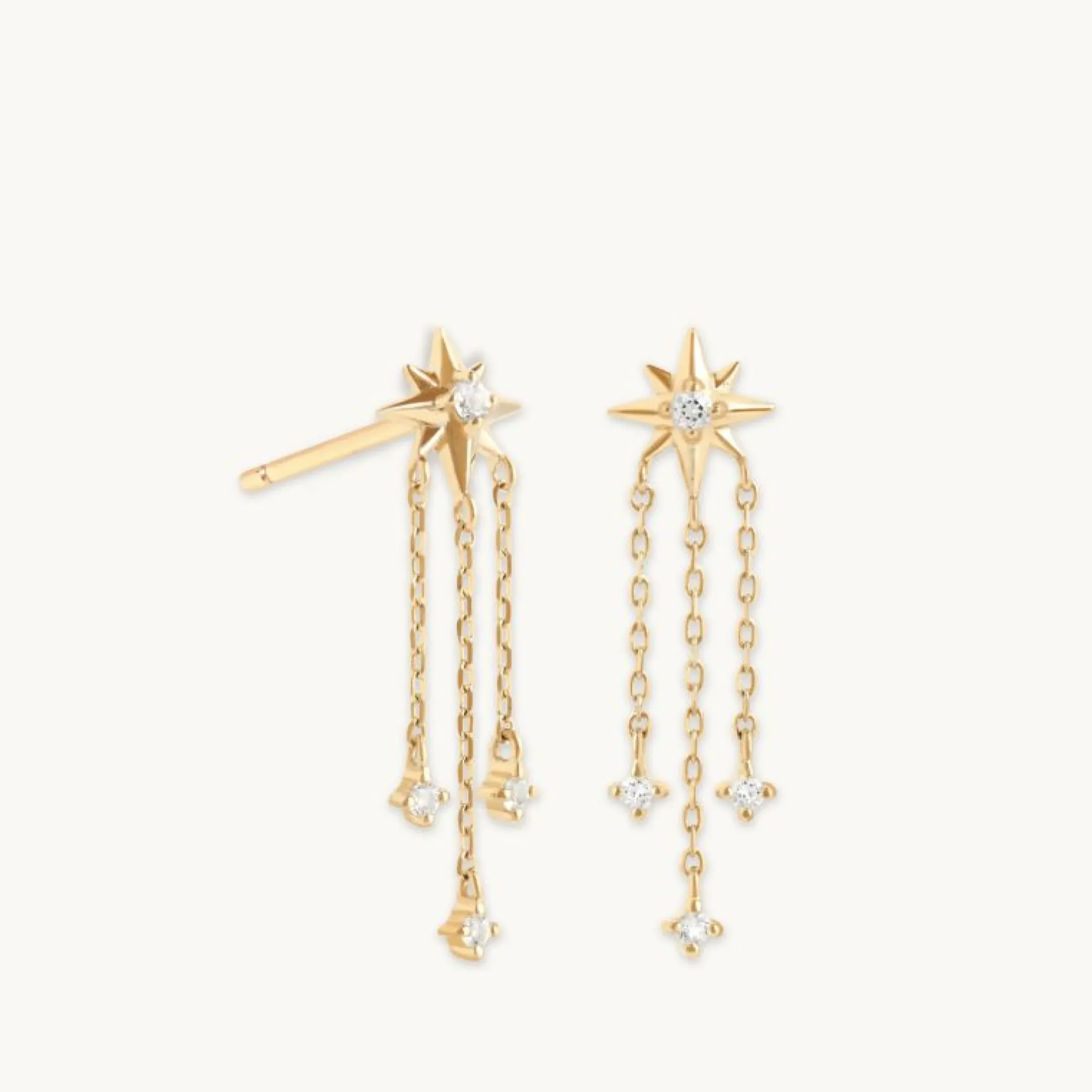 shooting_star_chain_drop__0.webp Shooting Star Chain Drop Studs in Solid Gold