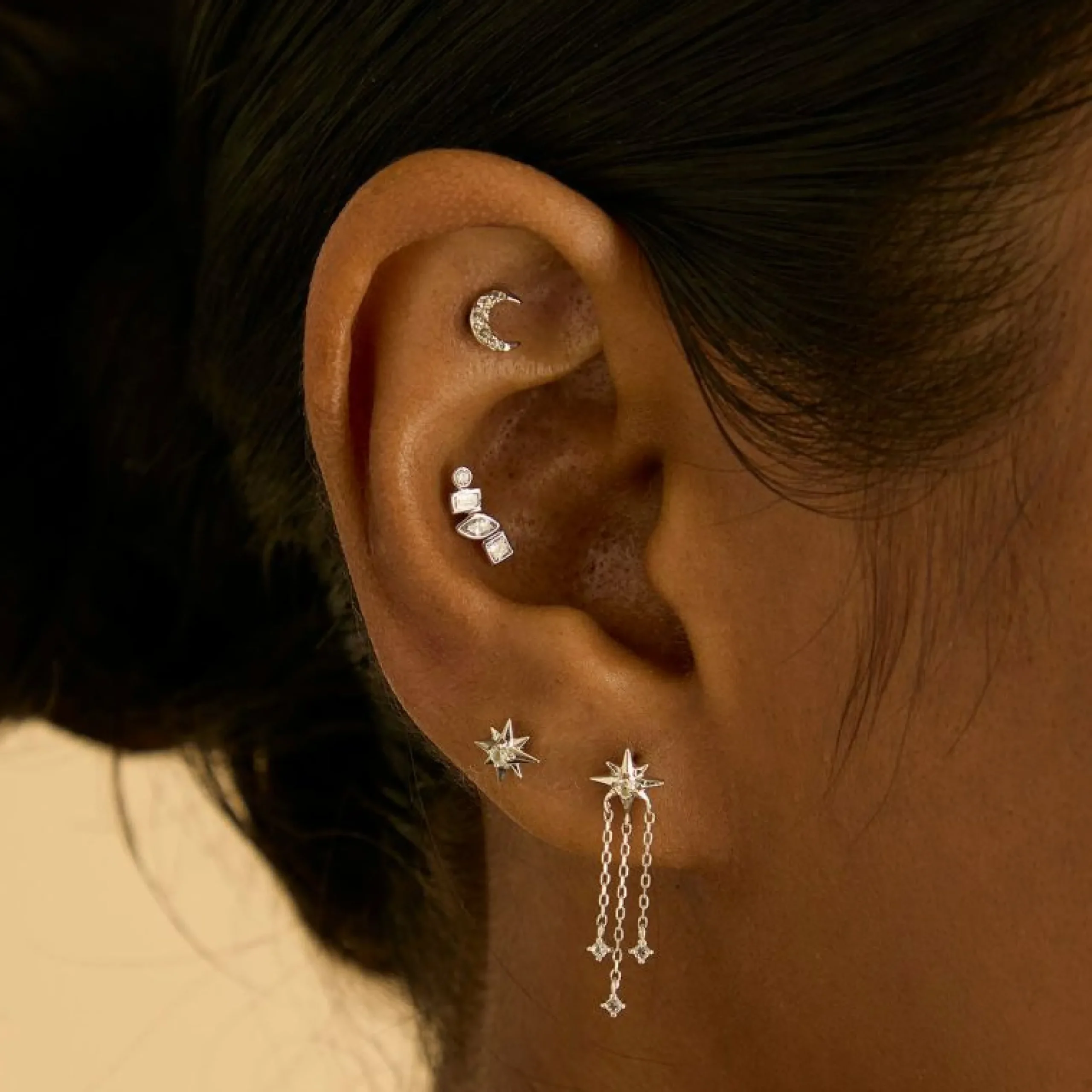 shooting_star_chain_drop__2-1.webp Shooting Star Chain Drop Studs in Solid White Gold