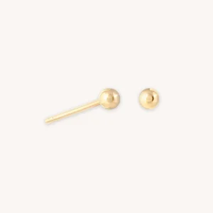 Small Ball Stud Earrings in Solid Gold