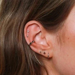 Small Ball Stud Earrings in Solid White Gold