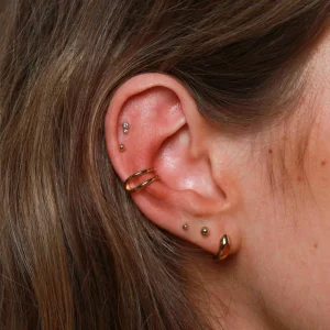 Small Ball Stud Earrings in Solid Gold