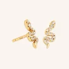 Snake Crystal Studs in Gold