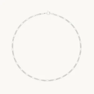 Soho Chain Anklet in Solid White Gold
