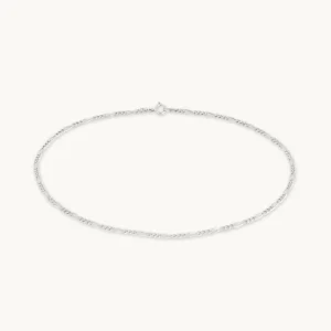 Soho Chain Anklet in Solid White Gold