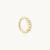 Solid Gold Beaded Crystal Piercing Hoop