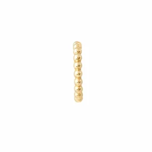 Solid Gold Beaded Piercing Hoop