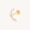 Solid Gold Crystal Curved Piercing Stud
