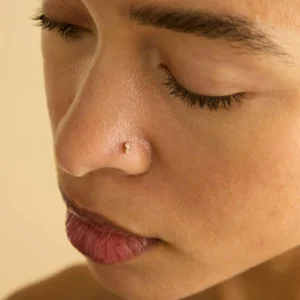 Solid Gold Double Topaz Piercing Stud