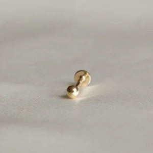 Solid Gold Large Ball Piercing Stud