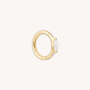 Solid Gold Marquise Piercing Hoop