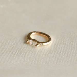 Solid Gold Marquise Rook Hoop