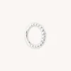Solid White Gold Beaded Piercing Hoop