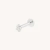 Solid White Gold Beaded Piercing Stud