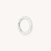 Solid White Gold Crystal Piercing Hoop