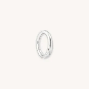 Solid White Gold Graduated Rook Hoop