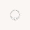 Solid White Gold Marquise Daith Hoop