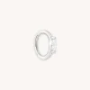 Solid White Gold Marquise Rook Hoop