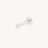 Solid White Gold Small Ball Piercing Stud
