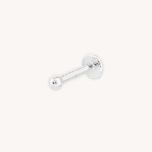 Solid White Gold Small Ball Piercing Stud