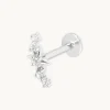 Star Curved Piercing Stud in Solid White Gold