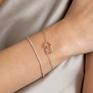 Tennis Chain Bracelet in Rose Gold