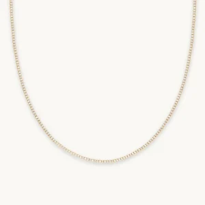 Tennis Chain Necklace in Gold