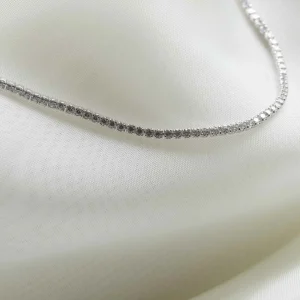 Tennis Chain Necklace in Silver