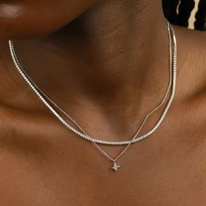 Tennis Chain Necklace in Silver