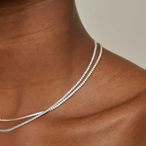 Tennis Chain Necklace in Silver