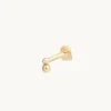 Topaz Beaded Double Piercing Stud in Solid Gold
