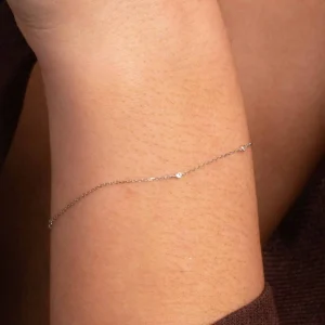 Topaz Charm Bracelet in Solid White Gold