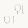 Topaz Charm Gift Set in Solid White Gold