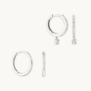 Topaz Charm Gift Set in Solid White Gold
