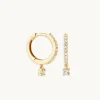 Topaz Charm Hoops in Solid Gold