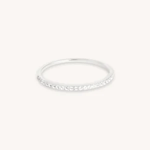 Topaz Eternity Ring in Solid White Gold
